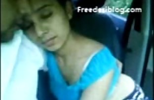 Punjabi girl kissed, exposes and boobs fondled in car