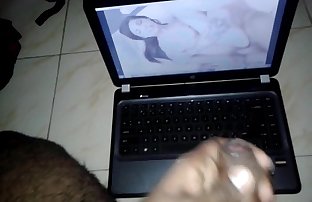 Me jerking my cock while watching porn