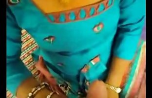 Indian Aunty\'s hanjob to her BF